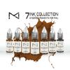 M - 7Ink Seven Colors Liquid Pigment Ink for Eyebrow Tattoo - Permanent Makeup Microblading Supplies Kit - Machine Use - Microshading - No Mixing Professionals Only -10ml (Single, Brown)