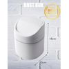 G-MODELL Trash Can with Lid Tabletop Trash Can with Lid (White, Rotating)