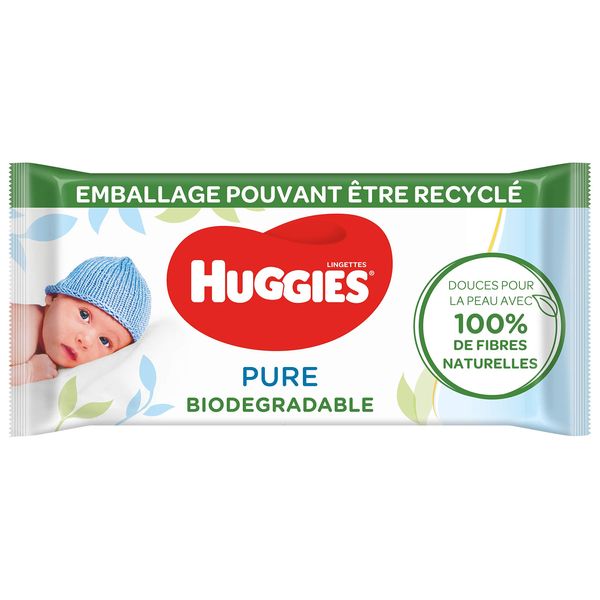 Huggies - Huggies Pure Biodegradable Baby Wipes - 56 Pieces