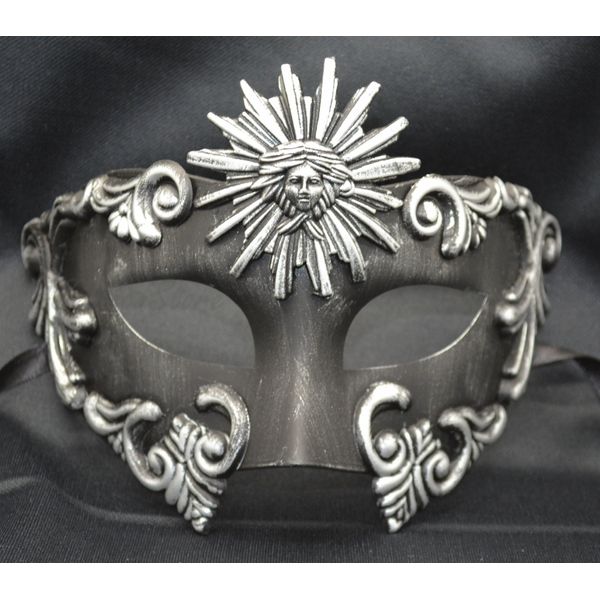 Mens Mythological Silver/black Sun God Greek Style Party Mask Mens Mythological Greek Style Party Mask Mardi Gras Majestic Party Halloween Ball Prom