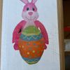 4' PINK EASTER BUNNY HOLDING A DECORATED EGG YARD INFLATABLE - NEW