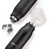 Zoku 530 ml Drinking Bottle, Stainless Steel Black, 7.2 x 7.2 x 24.4 cm
