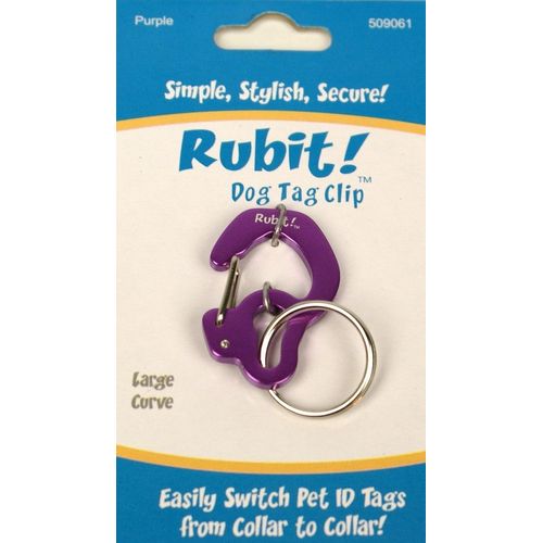 Rubit The Easy Dog Tag Curve Shape Switch Clip. Large Purple