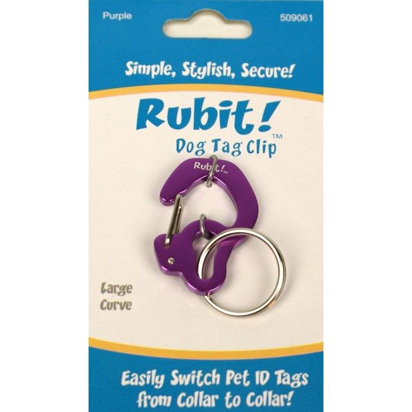 Rubit The Easy Dog Tag Curve Shape Switch Clip. Large Purple