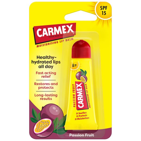 CARMEX Passionfruit SPF15 Lip Balm Tube 10g Restores and protects,healthy hydrated lips all day