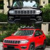 Vehicle Front Grille Grill Covers Inserts Frame Trims for Compass 2017-2020 (Black)