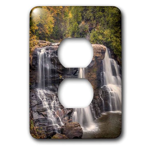 3dRose Danita Delimont - Waterfalls - USA, West Virginia, Blackwater Falls State Park. Waterfall and forest. - 2 plug outlet cover (lsp_315212_6)