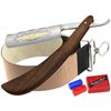 Rasiermesser Set 3-Teilig mit Leder Streichriemen und Schleifpaste