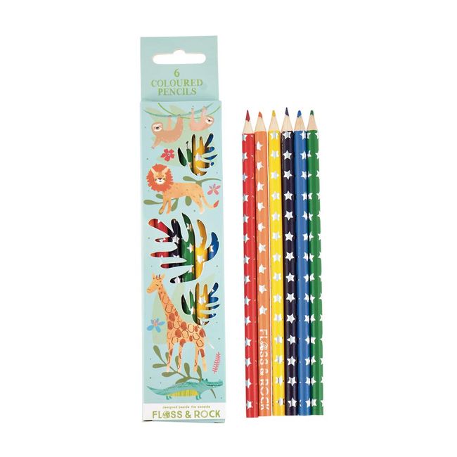 Floss & Rock 38P3392 Jungle Pencils, 6-piece Set