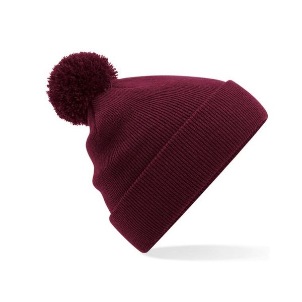 Beechfield - Cuffed Design - Original Pom Pom Beanie - Burgundy