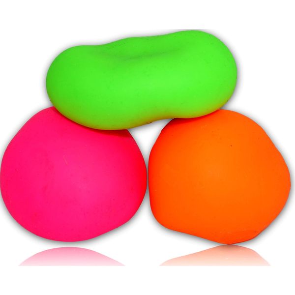 JA-RU Stretchy Ball (Pack of 3) The Original Dough Ball Fidget Toy Pack Stretchy Squishy Toys Bouncy Ball Set for Kids and Adults Soft Bounce Stress Ball Therapy Ball Doh Pull and Stretch 401-3C