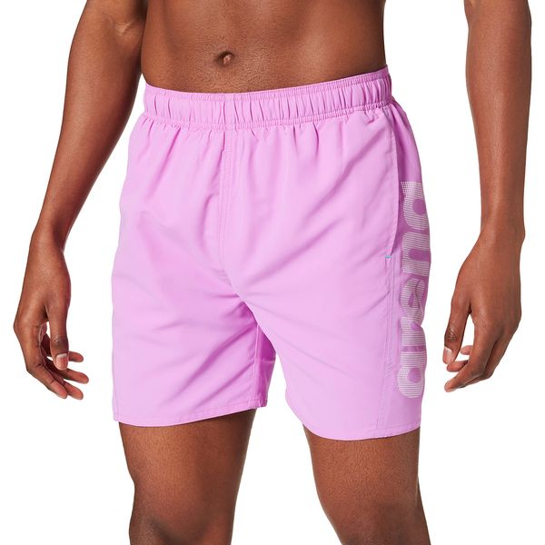 arena Men's Swimming Shorts Fundamentals Logo Boxer (Quick-Drying, Side Pockets, Drawstring, Soft Material)