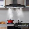 30 in Wall Mount Range Hood Kitchen Stainless Steel 3-Speed Touch Control Black