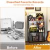 5-Tier Vinyl Record Storage Stand Holder with Display Shelf Black
