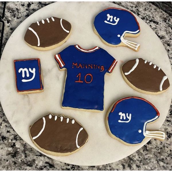 One Dozen homemade Football sugar cookies (can Be Custom For Your Favorite Team)