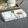 Zodax Double Marble Salt and Pepper Dish with Spoon (White)