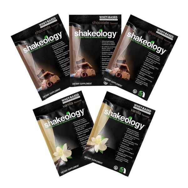 shakeology Sampler Pack Whey Protein Powder, Gluten Free Superfood Protein Shake with Supergreens, Probiotics for Gut Health, Adaptogens, Vitamins, 16g Plant Protein per Serving