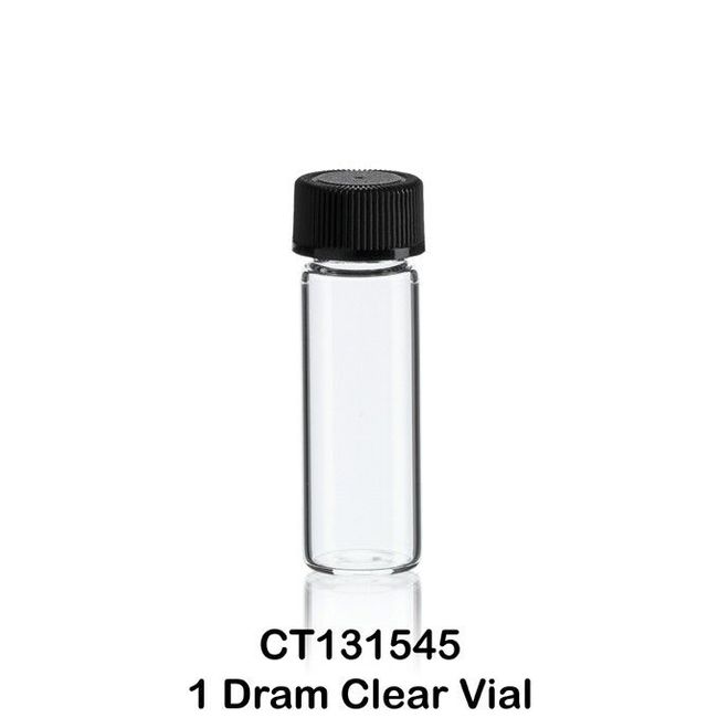 100 Clear Borosilicate Glass Vials w/ Screw Caps 15 x 45 mm 1 Dram 3.7 ml 1/8 oz