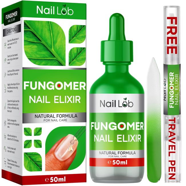 NAIL LAB Premium Fungal Nail Treatment for Toenails Extra Strong - 50ml - Contains Tea Tree Oil, Nail Fungus for Fingernails - Free 3ml Nail Fungal Pen + Nail File