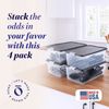 Homz 15 Qt Stackable Plastic Storage Container w/Snaplock Lid, Gray (4 Pack)