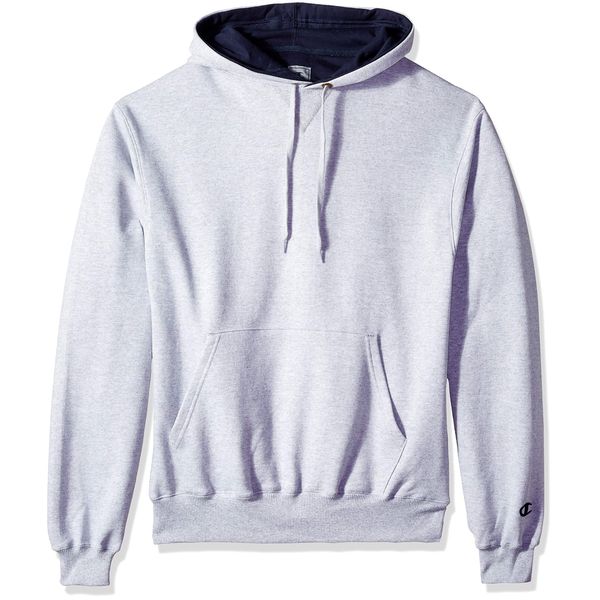 Champion Men's Cotton Max Pullover Hoodie, Light Steel, Small