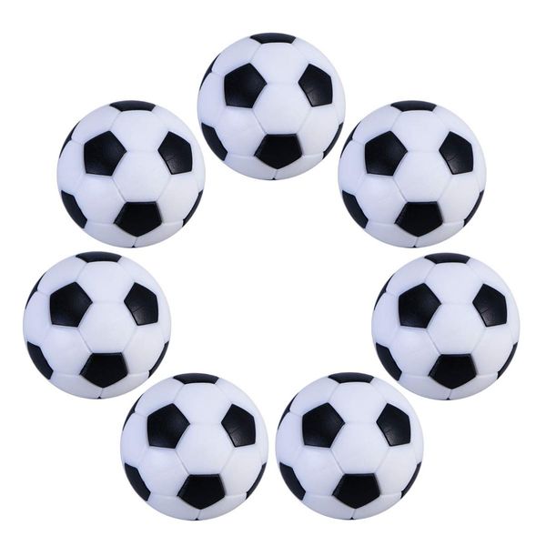 Garneck 6pcs Mini Footballs, 32mm Table Soccer Foosballs Replacements Black and White Table Football Ball for Foosball Table Parts