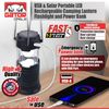 2x Solar Camping Lantern Flashlight Lamp Portable Rechargeable LED USB Power
