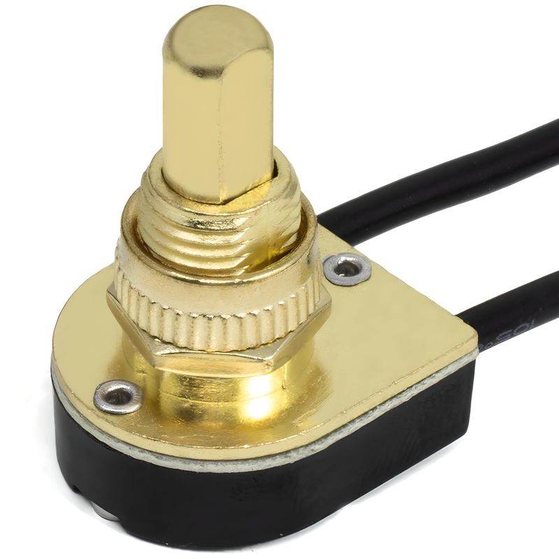 2 Wire Push Button Light Switch Replacement Kit On Off w/Brass Plated ...
