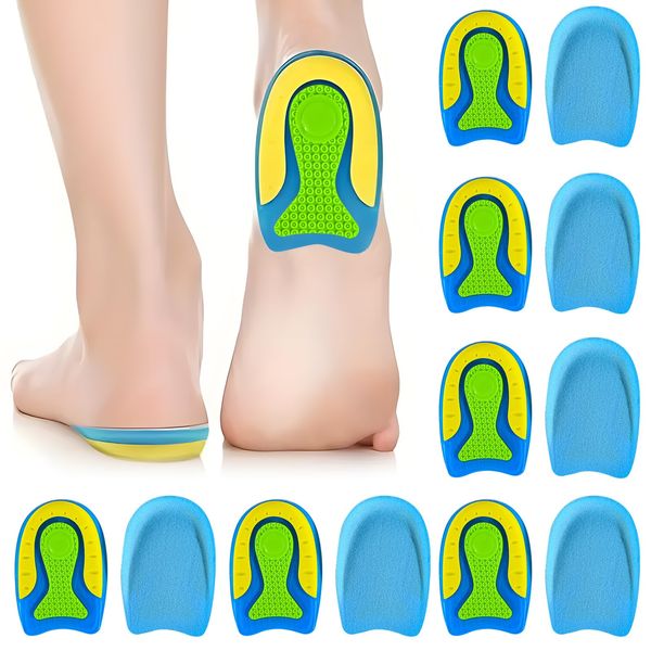 4 Pairs Gel Heel Cushion Pads, 8 Pcs Heel Cushion Pads for Women & Men, Heel Gel Cups for Plantar Fasciitis, Heel Support Orthotic Pads for Foot Care Relieve Heel Pain and Reduce Pressure (L)