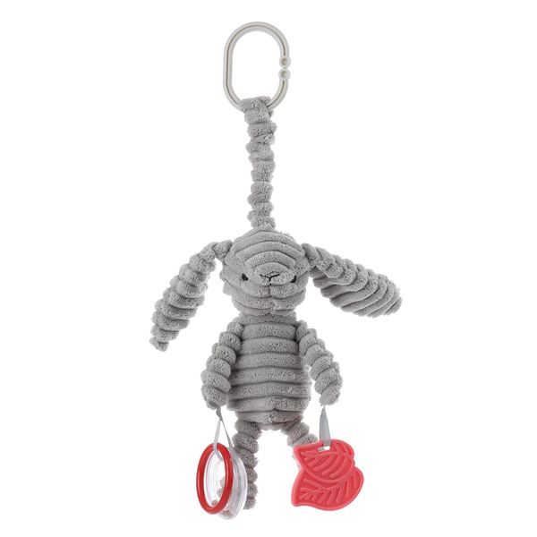 Apricot Lamb Gray Bunny Rabbit Character Teething Toy Soft Baby Rattle Stroller for Boys and Girls, Plush Stuffed Animal Rattle Toy Lovey for The Newborn, 0-3 Months, 0-6 Months and above, 8.5 Inches