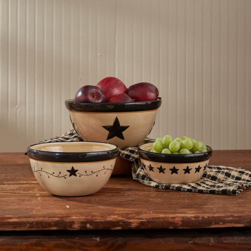 Park Designs Star Vine Mixing Bowls (Set of 3), Multicolor