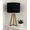 Black Textured 100% Linen Brushed Silver Drum Lampshade