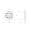 Armar Trading LTD Silent Round Bathroom Extractor Fan 100mm / 4" with Timer and Humidity Sensor - White