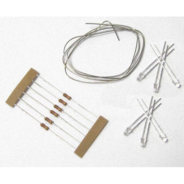 Train Tech TTLED11 LED Pack Warm White (6) with Resistors & Tinned Wire