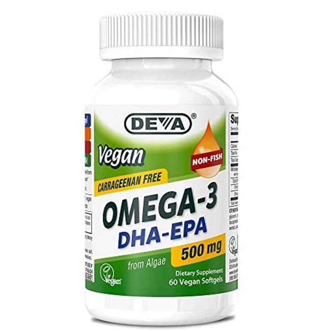 Deva Vegan Omega-3 DHA - EPA 500 mg  60 Softgels