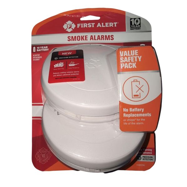 First Alert 2 Pack 10 year Battery-Powered Photoelectric Smoke Detector