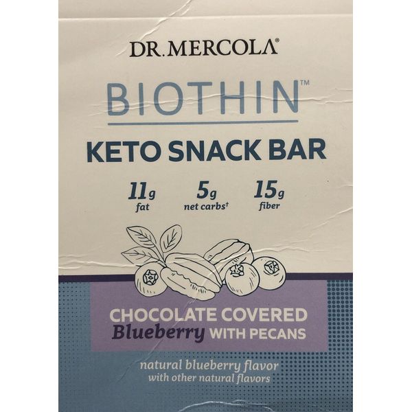 11  Dr. Mercola Biothin Keto Snack Bars Chocolate Covered Blueberry With Pecans