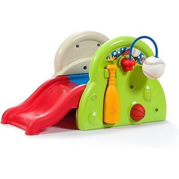 Colorful 3-in-1 Sports Climber with Slide, Basketball Hoop & More for Toddlers!