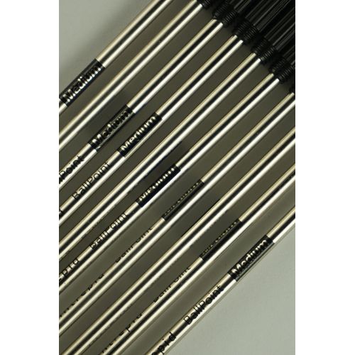 10 Genuine Intrepid Medium Black Ballpoint Refills for All Cross Ballpoint Pens. Comes in Sealed Pack and Also Has Protective Seal on tip (Bulk Pack). (Black)