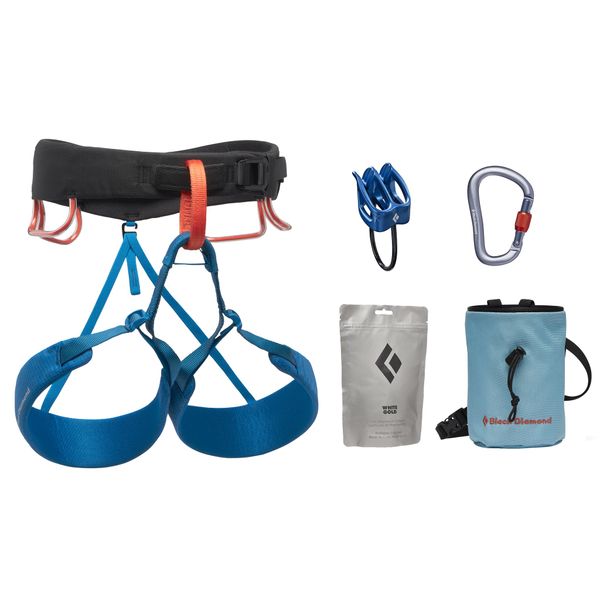 Black Diamond Mens Momentum Rock Climbing Harness - Complete ATC-XP Package, Kingfisher 24, Medium, BD6500070000MD_1
