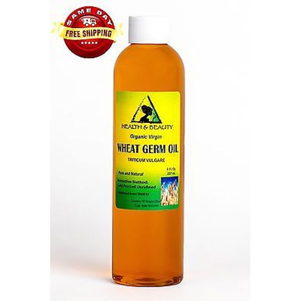 WHEAT GERM OIL UNREFINED ORGANIC by H&B Oils Center COLD PRESSED PURE 8 OZ