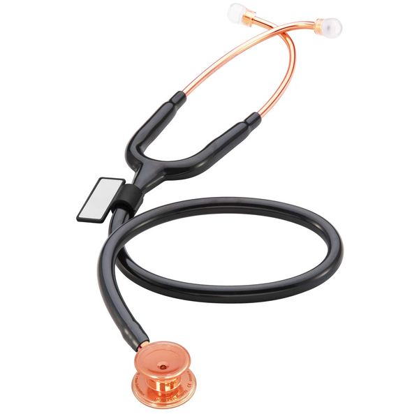 MDF Instruments, Rose Gold Pediatric Stethoscope - MD One Stainless Steel Premium Dual Head Pediatric Stethoscope - (MDF777C) (Rose Gold/Black)