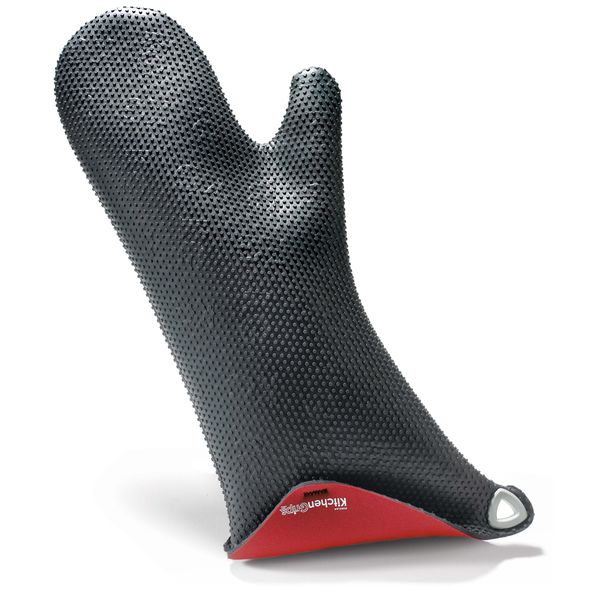 KitchenGrips Double Stitch Inverted BBQ Mitt, Red