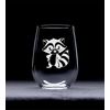 Cheeky Racoon stemless wine glass, 17 oz.