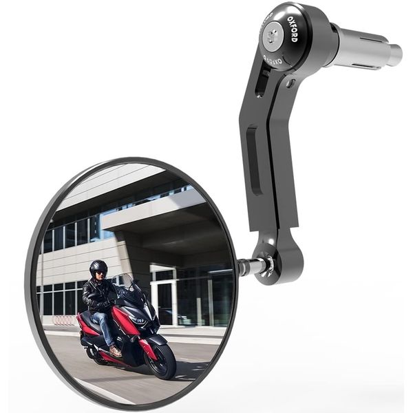 Oxford Premium Black Bar End Mirror - Right