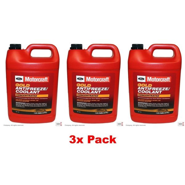 3x Engine Coolant Antifreeze GAS MOTORCRAFT VC-7-B Gold Concentrated Antifreeze