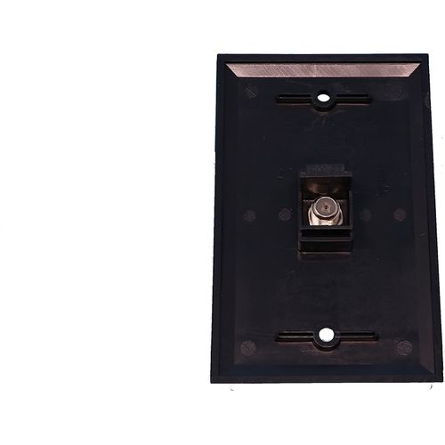 RiteAV Coax Cable TV Wall Plate 1 Gang - Flat [Black/Black]