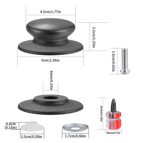 4 Pcs Pot Lid Knob, Universal Replacement Pan Lid Cover Knobs, Kitchen Cookware Knob Handle, Bakelite Circular Handgrip Knobs