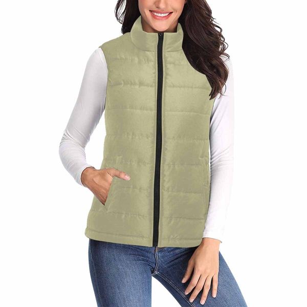 Womens Puffer Vest Jacket / Sage Green - M