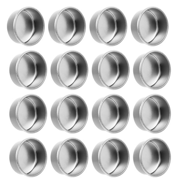 Metal Candle Cups 20Pcs Metal Tea Light Tins DIY Empty Tealight Candle Cup for Candle Making Supplies Metal Candle Molds